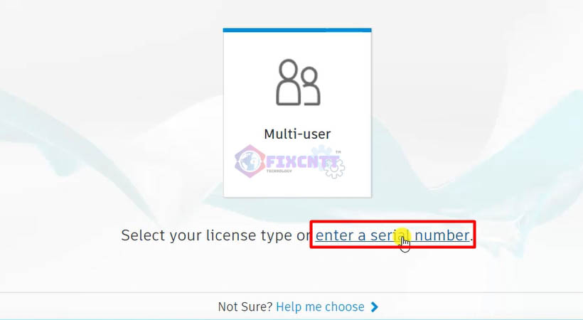 Chọn Enter serial Number
