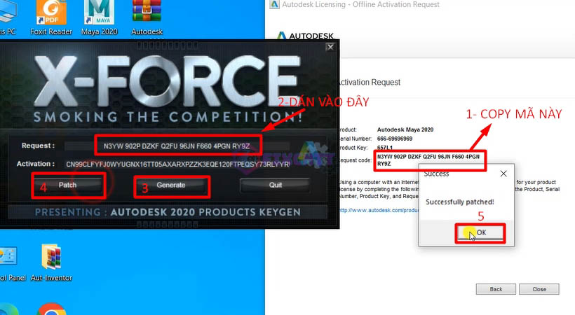 Tiến hành cài như hình