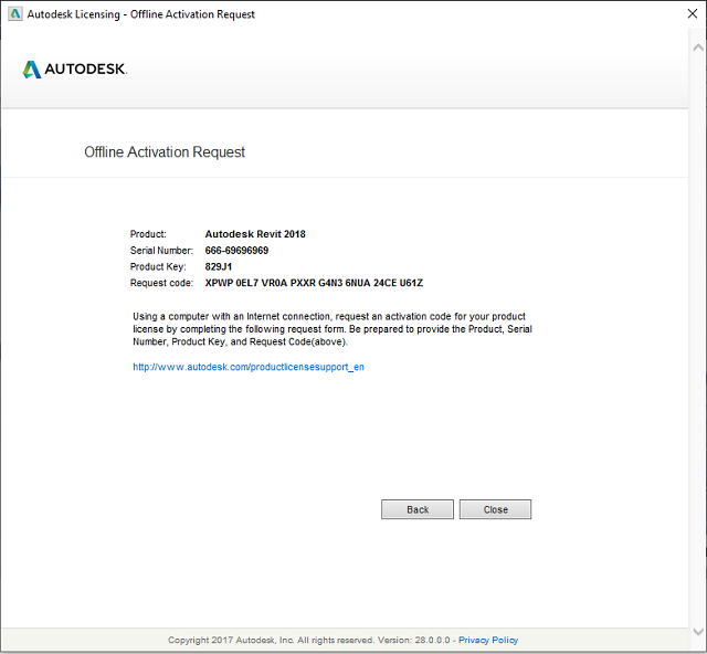 nhấn vào mục “Back” để tiếp tục quá trình kích hoạt