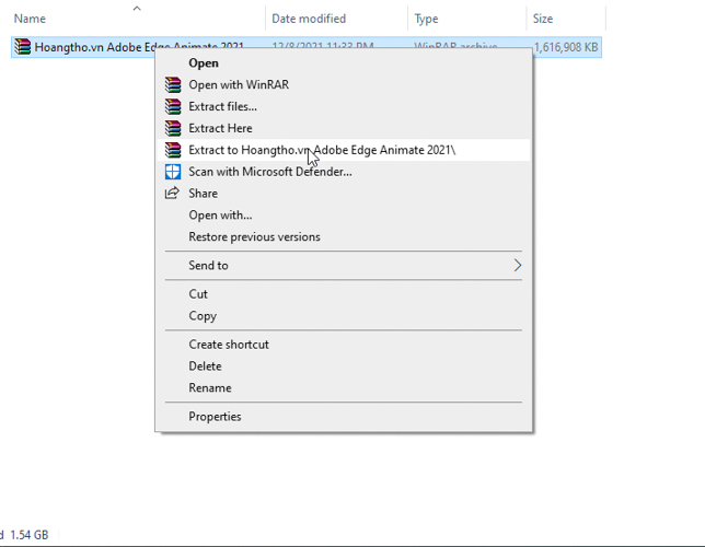 Giải nén File Adobe Animate CC 2021