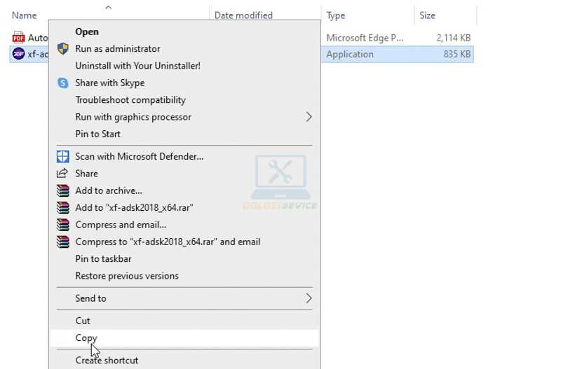 Ta tiến hành Copy File kích hoạt bản quyền như hình