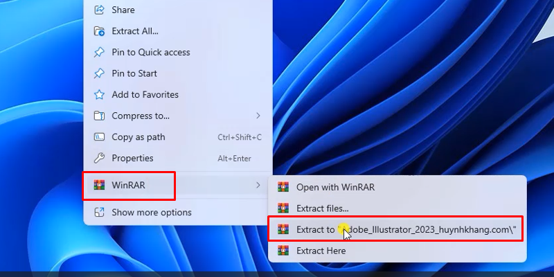 Giải nén phần mềm