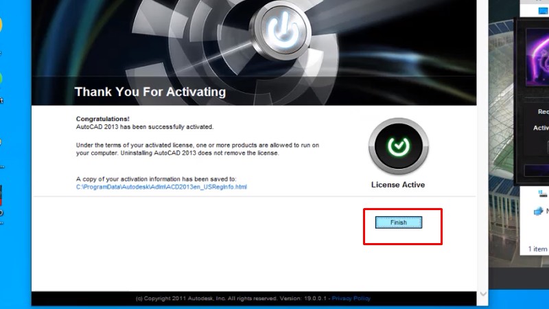 Bấm Finish hoàn thành