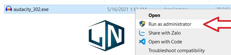 Chạy file cài đặt