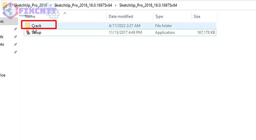Mở thu mục Crack cài Sketchup 2018