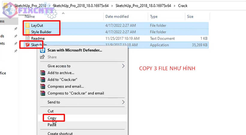 Copy 3 file crack như hình