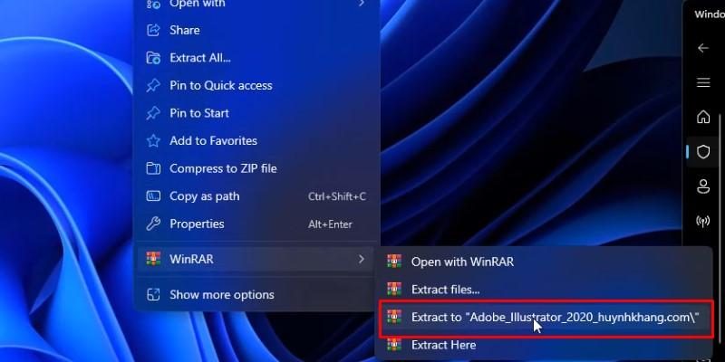 Giải nén phần mềm Adobe illustrator 2020