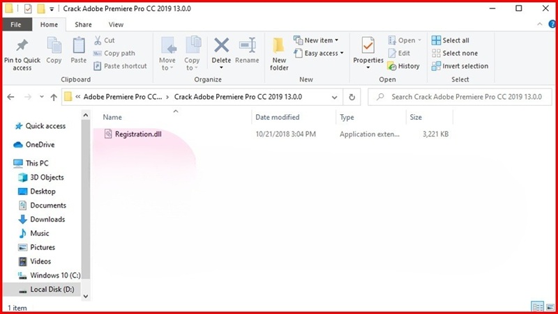 Mở thư mực có tên “Kích hoạt Adobe Premiere CC 2019 full 13.0.0”