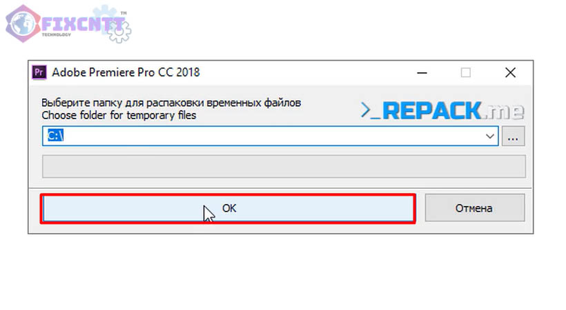 Chọn OK cài adobe premiere pro cc 2018