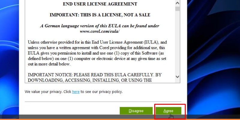 Bấm Agree hoàn tất quá trình cài đặt