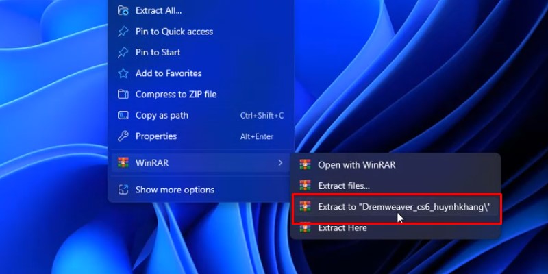 Giải nén phần mềm Dreamweaver CS6