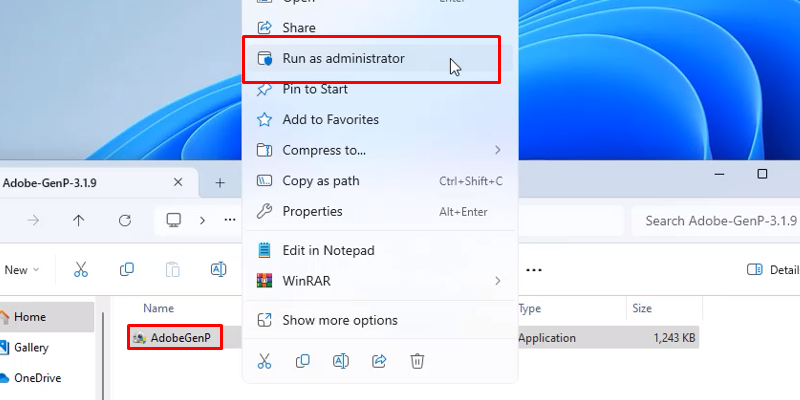 Chuột phải file kích hoạt và chọn run á admin