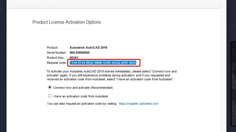 Tải AutoCad 2019 Video hướng dẫn đầy đủ 24 Copy Request code như hình
