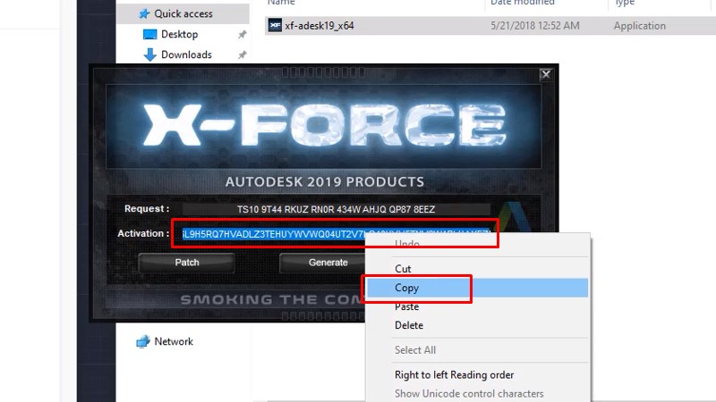 Tải AutoCad 2019 Video hướng dẫn đầy đủ 29 Copy Activaton như hình