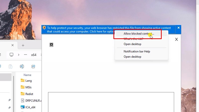 CorelDRAW 2024 Phần Mềm Chuyên Cho Quảng Cáo 28 Bấm vào Alllow blocked như hình