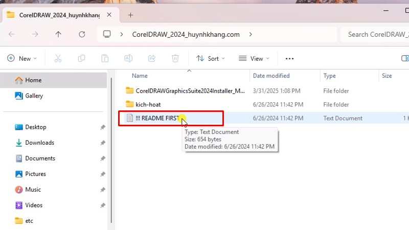 CorelDRAW 2024 Phần Mềm Chuyên Cho Quảng Cáo 11 Mở README FIRST