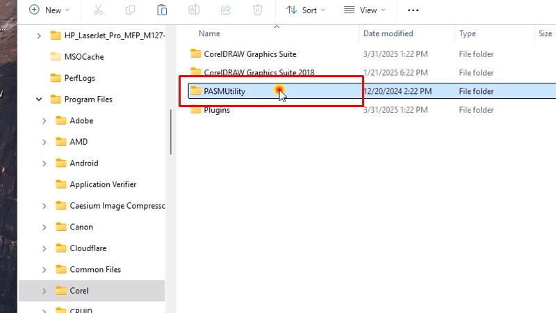CorelDRAW 2024 Phần Mềm Chuyên Cho Quảng Cáo 45 Vào thư mục PASMUtility