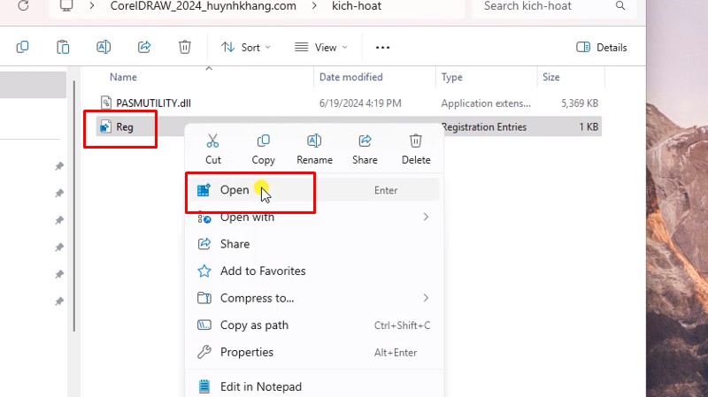 CorelDRAW 2024 Phần Mềm Chuyên Cho Quảng Cáo 50 Mở file Reg