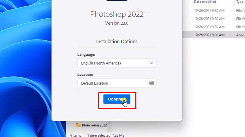 Photoshop 2022 Cài Đặt Cực Dễ Với Hướng Dẫn 12 bấm Continue