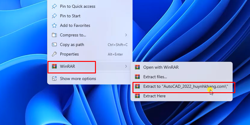 AutoCAD 2022 Setup với các bước đơn giản 10 Giải nén phần mềm Autocad 2022