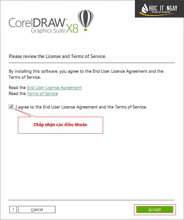Tải Corel X8 Vĩnh Viễn【Link Google Drive】Kèm Hướng Dẫn 5 cai dat Corel X8 buoc 3