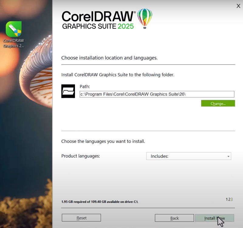 Chọn thư mục cài đặt Coreldraw 2025 Chọn thư mục cài đặt Coreldraw 2025