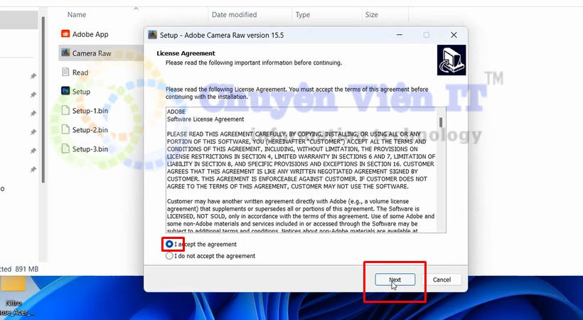 TICK chọn I ACCEPT sau đó chọn NEXT