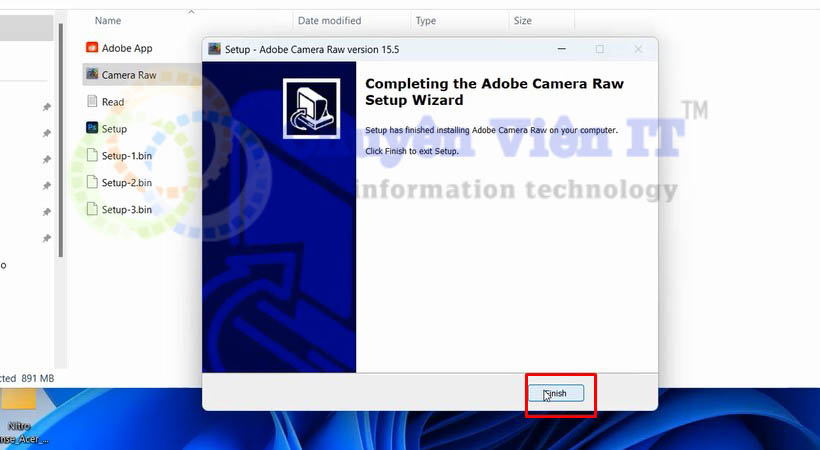 Chọn Finish tải photoshop 2024
