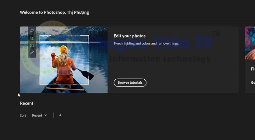 Giao diện sau khi tải photoshop 2024