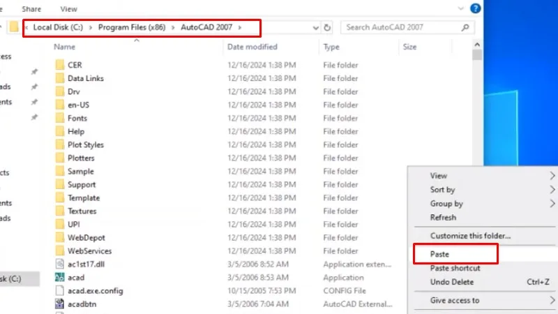 Paste vào như hình