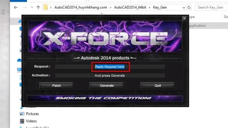 Paste vào Ô Request như hình