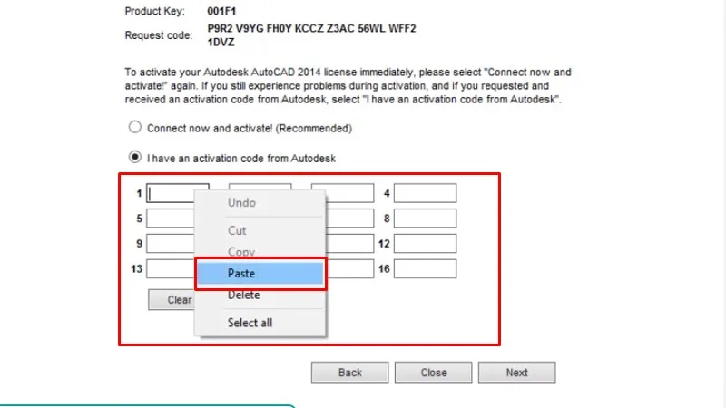 Paste vào ô 1 như hình