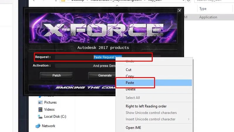 Paste vào Request như hình