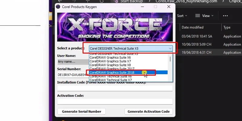 Tích chọn như hình và chọn phiên bản 2018