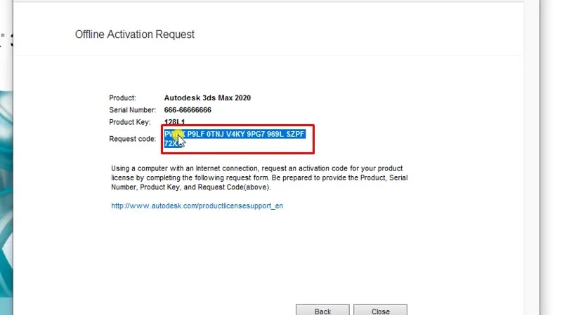3Ds Max 2020: Hướng Dẫn Tải, Cài Đặt & Thủ Thuật Mới Nhất 21 Copy dòng Request code như hình