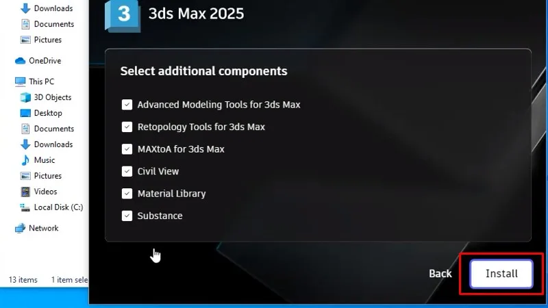 3Ds Max 2025: Hình Ảnh Hướng Dẫn Cài Đặt 15 Bấm Install