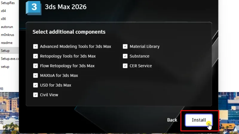3Ds Max 2026: Download và cài đặt đơn giản 15 Bấm Install