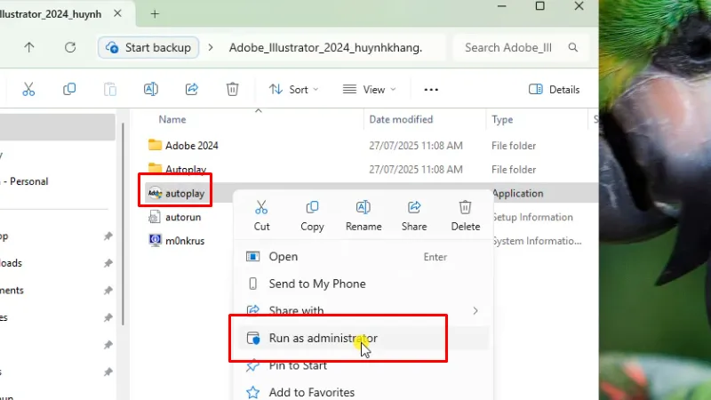 Adobe Illustrator 2024: Khám Phá & Khắc Phục 11 Chạy file cài đặt bằng quyền Admin