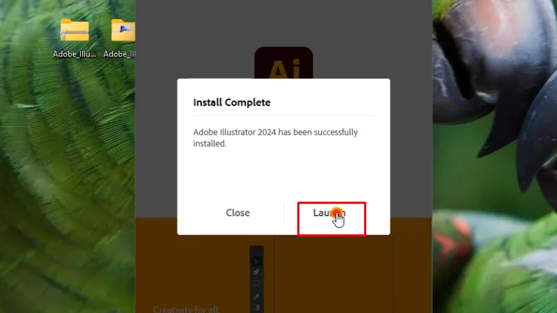 Adobe Illustrator 2024: Khám Phá & Khắc Phục 14 Bấm Lauch hoàn thành cài đặt