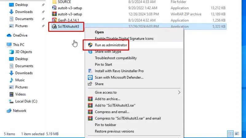 Adobe Illustrator 2025 Phần Mềm Tốt Nhất Năm 24 Chuột phải file SciTE4Autolt3 chọn Run as admin