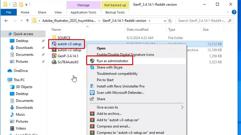 Adobe Illustrator 2025 Phần Mềm Tốt Nhất Năm 16 Chuột phải file autoit-v3-setup và chọn Run as admin