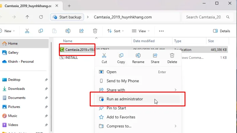 Camtasia 2019 Hướng dẫn chi tiết đơn giản nhất 11 Chạy file cài đặt bằng quyền Admin