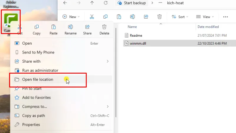 Camtasia 2024: Hướng dẫn chi tiết cài 21 Chuột phải app Camtasia 2024 chọn Open file location...