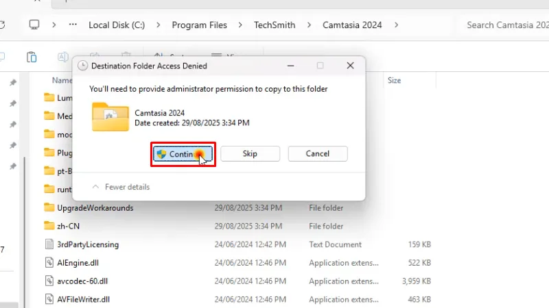 Camtasia 2024: Hướng dẫn chi tiết cài 23 Bấm Continue hoàn thành cài đặt và kích hoạt