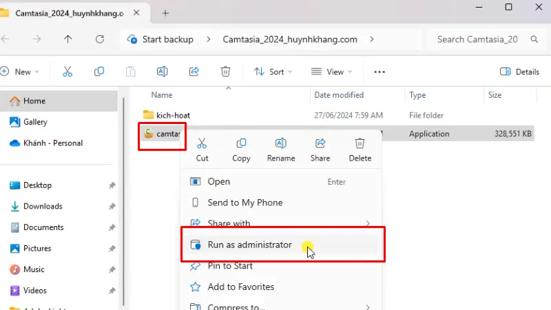 Camtasia 2024: Hướng dẫn chi tiết cài 12 Chạy file cài đặt bằng quyền Admin