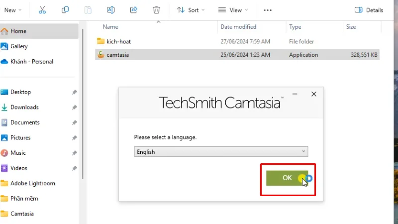 Camtasia 2024: Hướng dẫn chi tiết cài 13 Bấm Ok