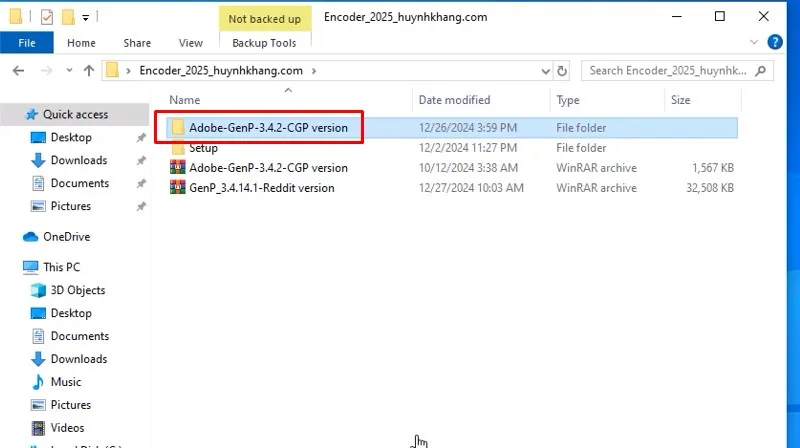 Encoder 2025: Hướng dẫn cài đặt chi tiết 15 Vào thư mục Adobe-GenP-3.4.2