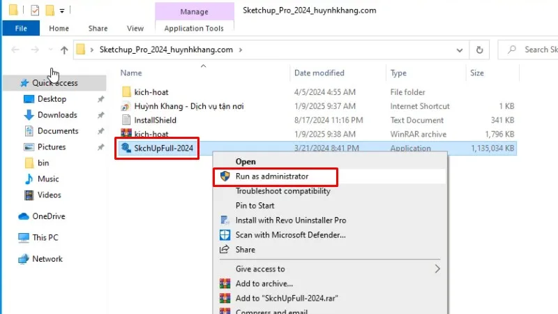Sketchup 2024: Hướng Dẫn Chi Tiết, Nhanh 12 cài đặt phần mềm bằng quyền Admin