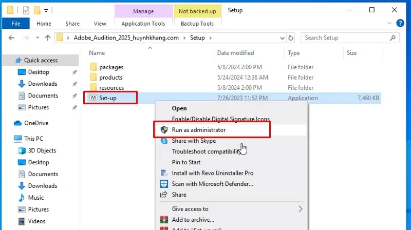 Adobe Audition 2025: Video hướng dẫn cài đặt chi tiết 12 Khởi chạy Set-up bằng quyền Admin