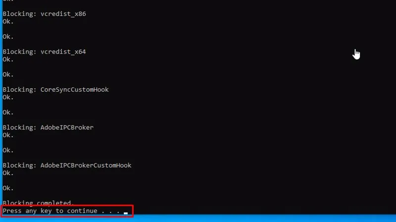 Adobe Audition 2025: Video hướng dẫn cài đặt chi tiết 34 Bấm phím bất kì để hoàn thành cài đặt và kích hoạt dùng thử